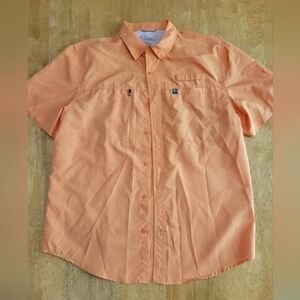 EUC The American Outdoorsman orange casual button down shirt top